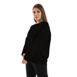 Basic Unisex Oversized Crew-neck Sweatshirt-Black