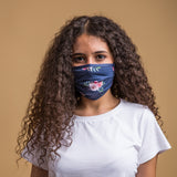 Vintage Flowers Face Mask Navy Blue