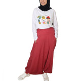 Basic Skirt Pants - Burgundy